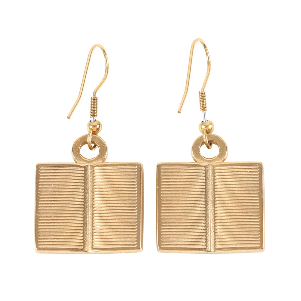 Bokmask örhängen i rostfritt stål