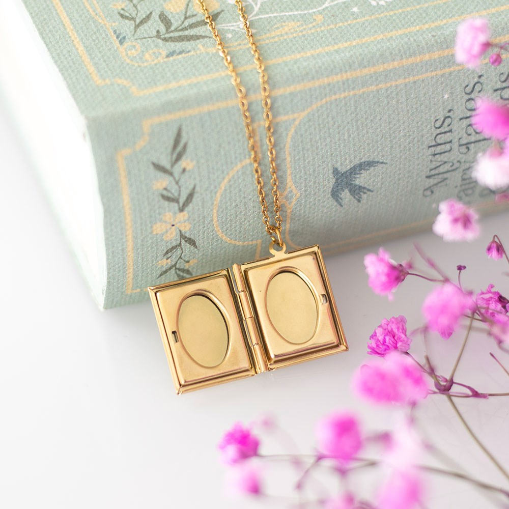 Book Shaped Locket Necklace In A Gift box