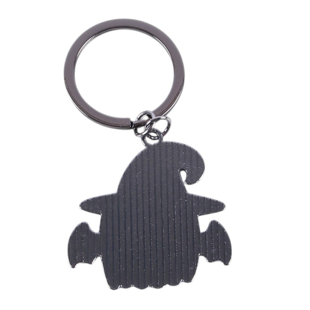 Candy Cauldron Ghost with Witch Hat Glitter Enamel Keyring